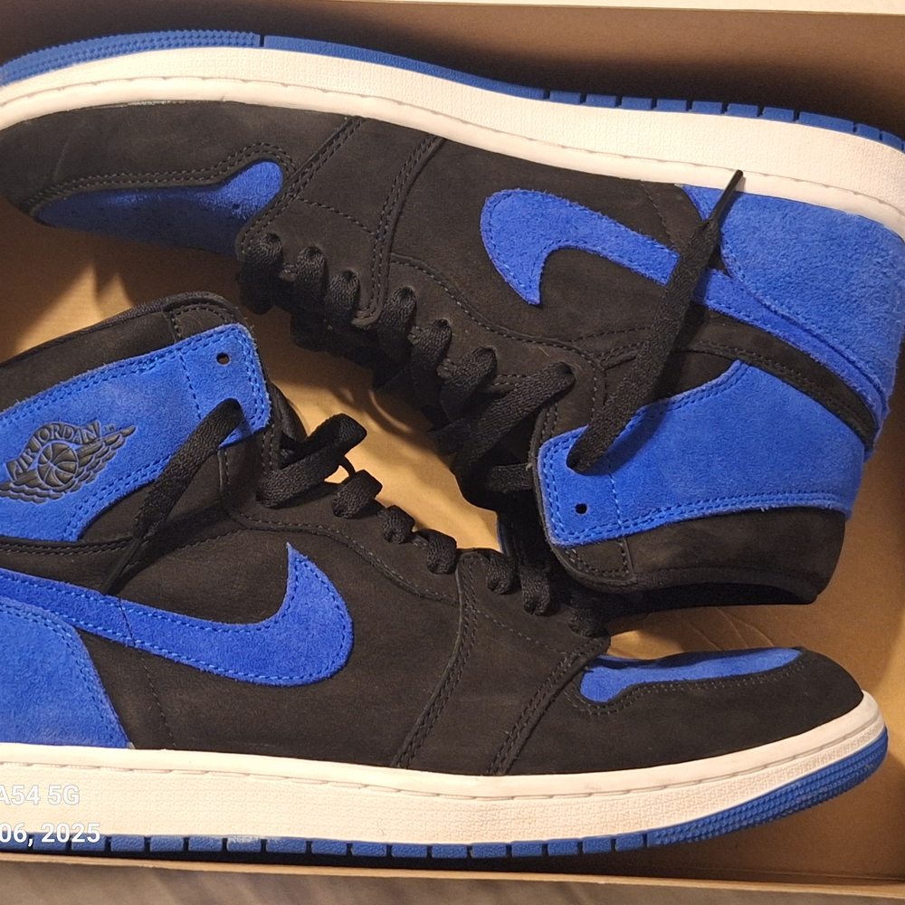 Jordan Black and Blue High-Top Sneakers
